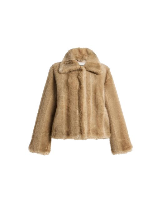 Apparis Natural Elis Shaved Faux Mink Fur Coat