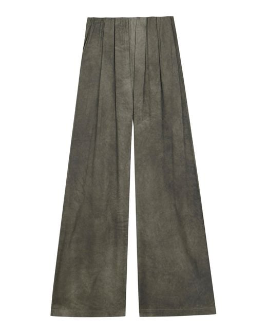 Cortana Gray Odisea Satin Wide Leg Pants
