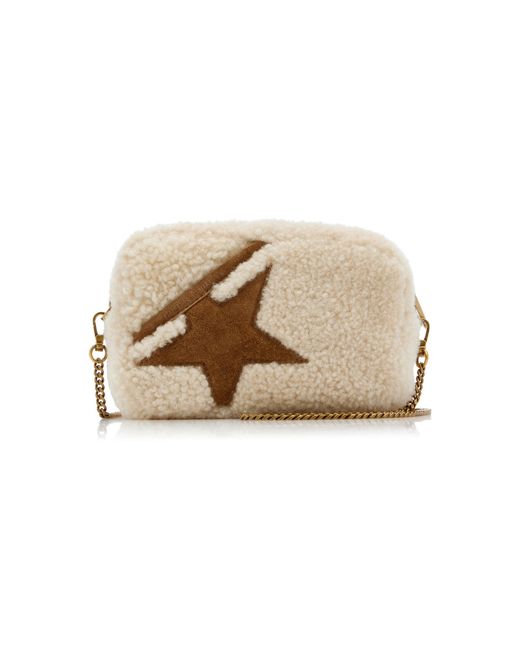 Golden Goose Deluxe Brand Natural Mini Star Shearling, Suede Crossbody Bag