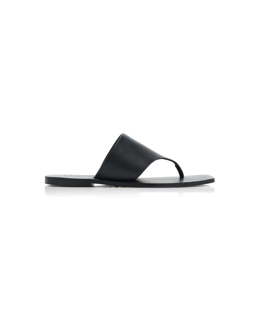 A.Emery Black Paton Leather Sandals