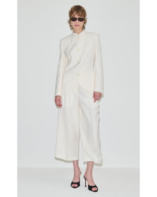 DARKPARK White Jole Cropped Twill Wide-Leg Pants