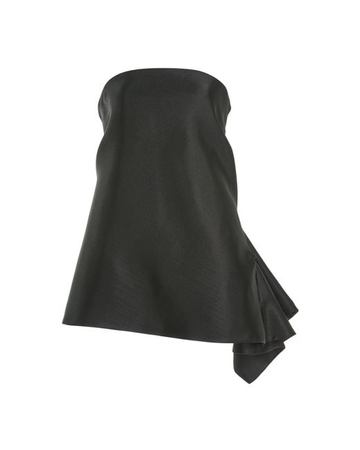 Maticevski Black Laure Cotton-blend Strapless Swing Top