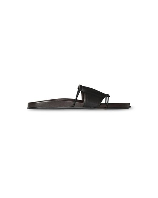 The Row Black Vivienne Leather Slide Sandals