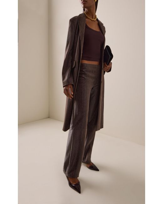 Paris Georgia Brown Classic Python-embossed Leather Jacket