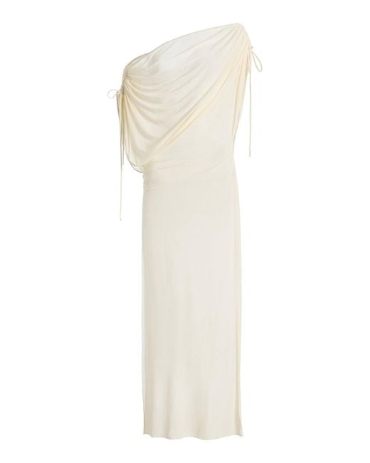 Moré Noir White Brighton Chiffon Maxi Dress