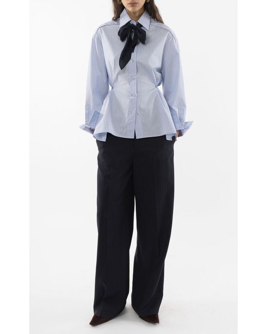 ARAKII Blue Exclusive Oversized Slit Cotton Shirt