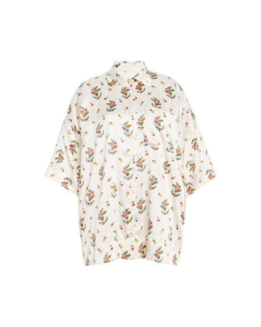 Franchise White Blake Silk-Blend Shirt
