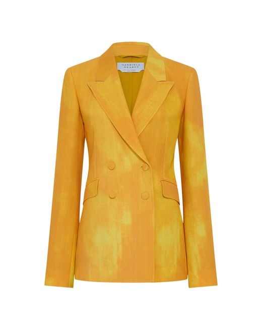 Gabriela Hearst Yellow Angela Dyed Wool Blazer