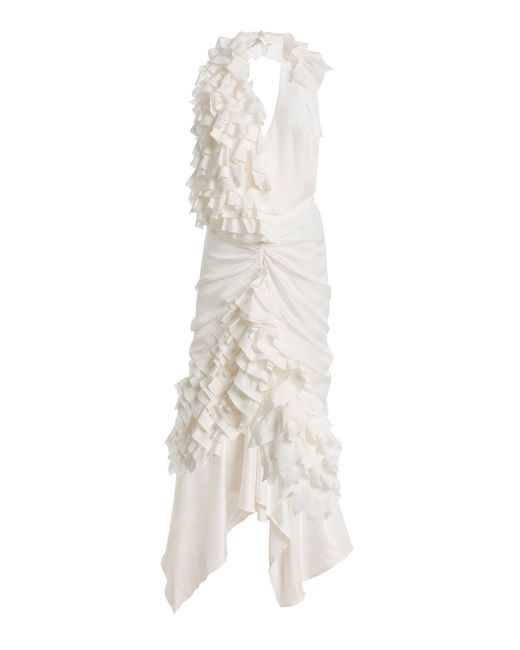 DIOTIMA White Sirena Silk Twill Maxi Dress