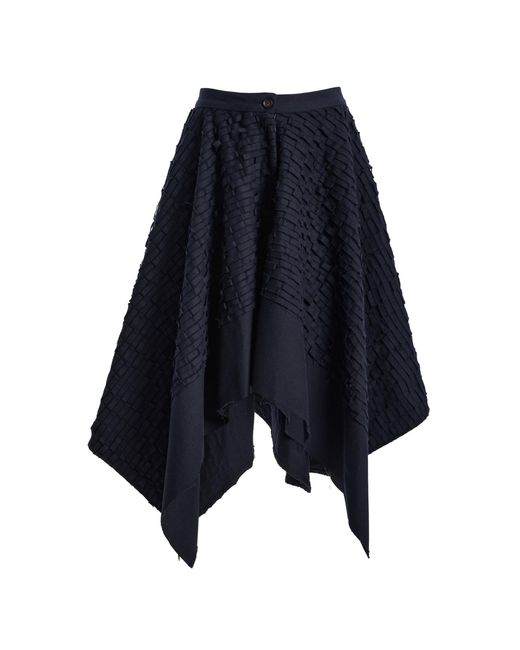 DIOTIMA Blue Sargasso Lattice Chino Midi Skirt