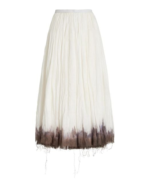 Interior White Asa Dip-dyed Linen Maxi Skirt