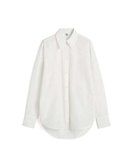 Totême  White Kimono-sleeve Cotton-blend Shirt