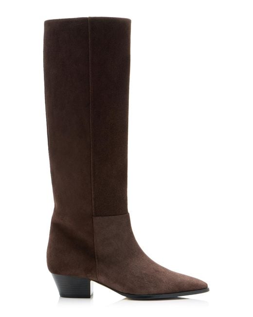 Aeyde Brown Medea Suede Knee Boots