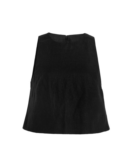 Posse Black Exclusive Poppy Linen Cropped Top