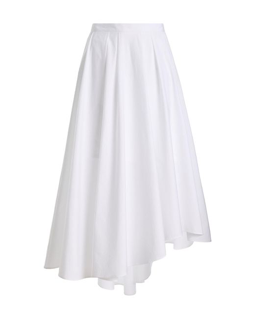 Twp White Asymmetrical Cotton Skirt
