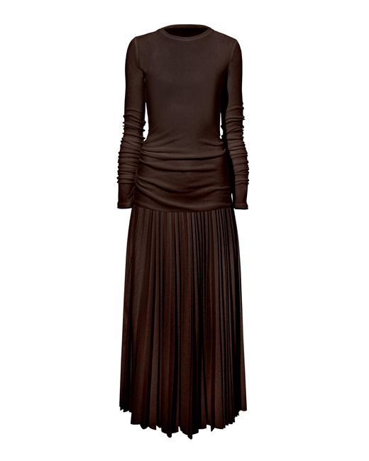 Proenza Schouler Brown Rina Sheer Jersey Dress