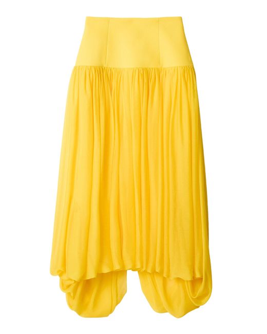 Jacquemus Yellow The Alta Bubble Hem Midi Skirt
