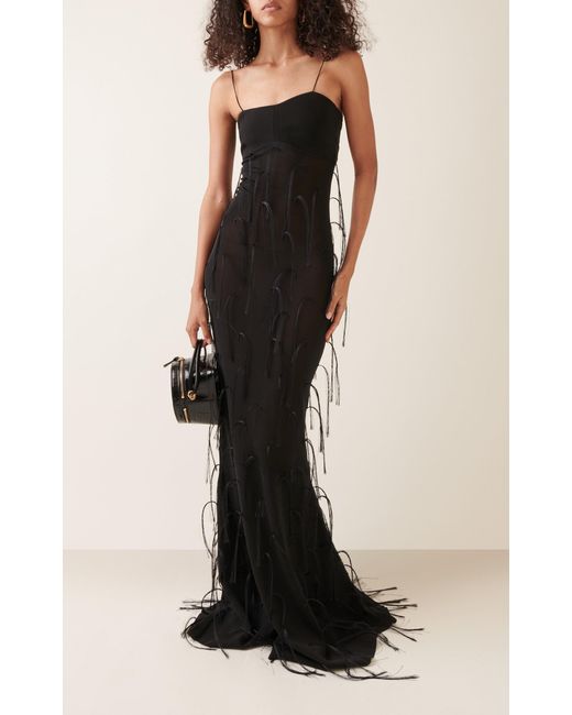 Jacquemus Black Fino Fringed Gown