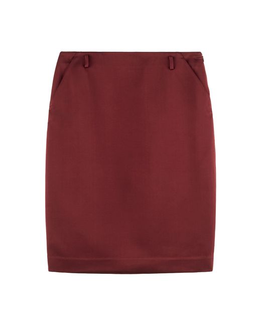 ARAKII Red Exclusive High Waist Pencil Midi Skirt