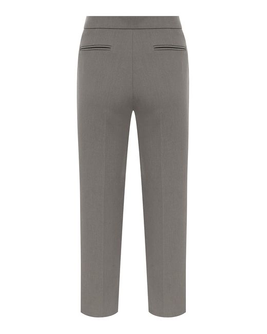 Alex Perry Gray Cropped Wool-Blend Straight-Leg Pants