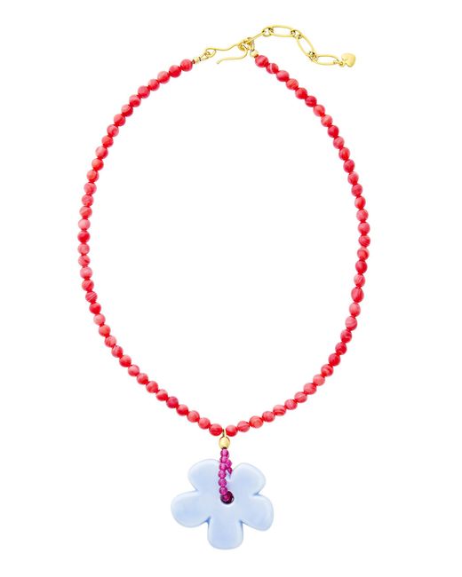 Brinker & Eliza Red Groovy Necklace