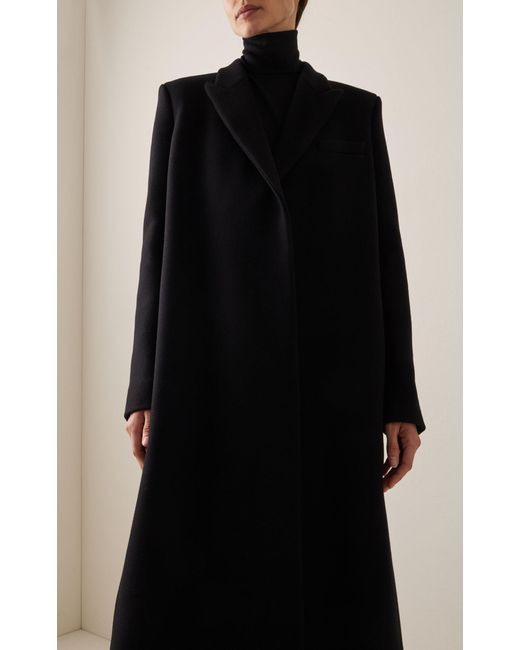 The Row Black Cassio Wool-cashmere Coat