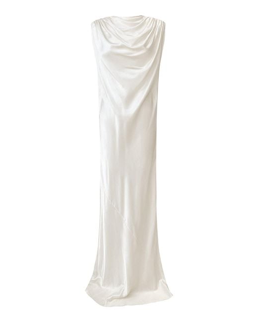 Kallmeyer White Toma Draped Gown