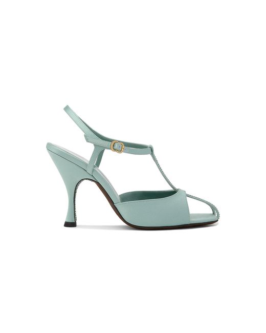 Herbert Levine Green Hidden Gem Satin Sandals