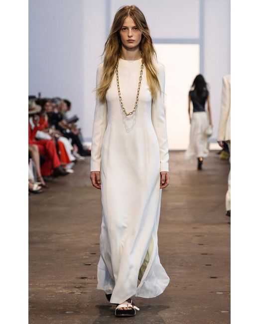 Gabriela Hearst White Carlota Draped Silk-wool Gown