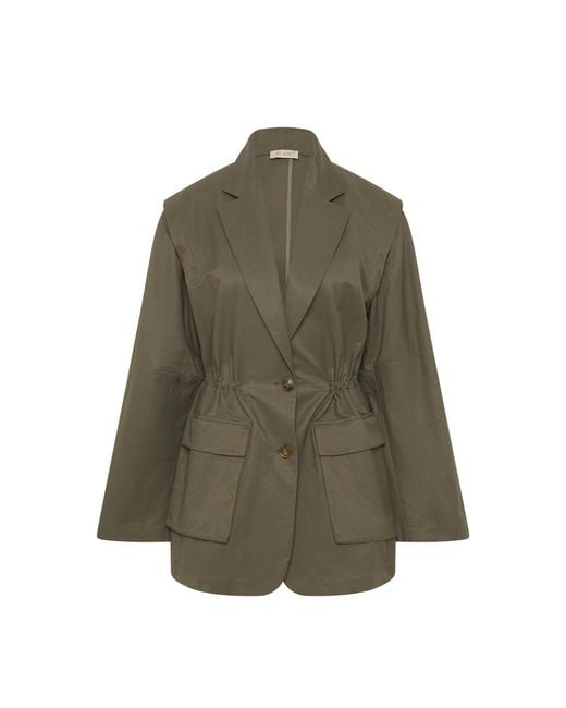 St. Agni Green Oversized Cotton-blend Utility Blazer