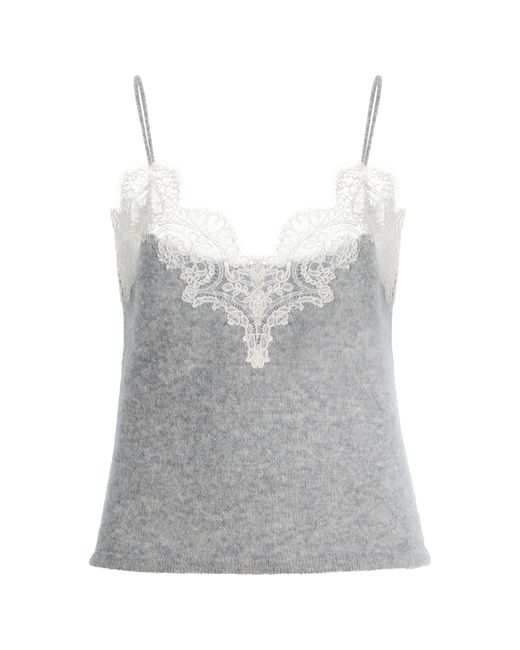 Adam Lippes Gray Beatrix Brushed Cashmere Cami