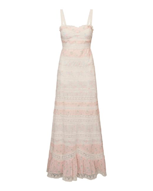 LoveShackFancy Natural Carwen Paneled Organic Cotton Maxi Dress