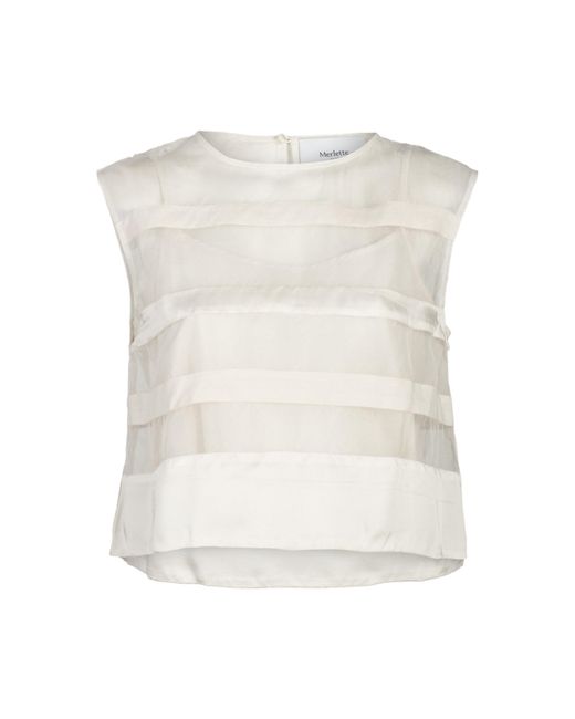 Merlette White Roma Silk Organza Top