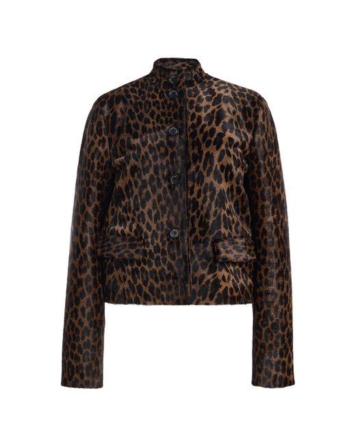 Brandon Maxwell Black Exclusive The Brooks Leopard Pony Hair Jacket