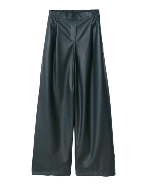 Jacquemus Green The Ponti Mid-Rise Leather Wide-Leg Pants