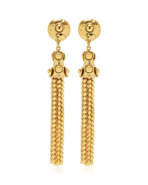 Sylvia Toledano Metallic Glo Tasseled Gold Earrings