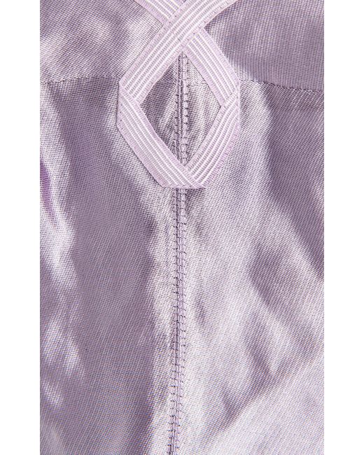 Maison Margiela Purple Metallic Silk Crop Top