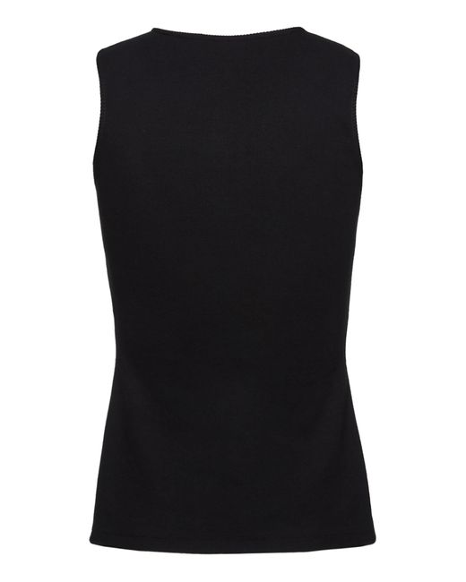 Magda Butrym Black Embroidered Sleeveless Cotton Top