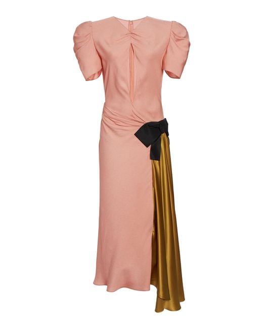 Valentino Garavani Pink Drapes Sable Midi Dress