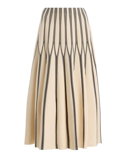 Zimmermann Natural Rebellion Striped Knit Midi Skirt