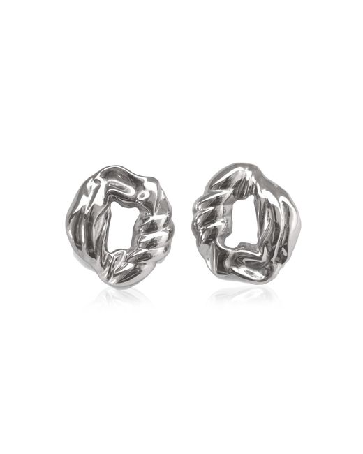 Completedworks Metallic Scrunch Recycled Silver Earrings