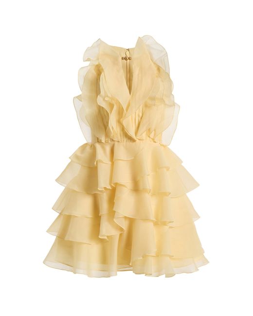 Aje. Metallic Exclusive Cleo Ruffled Chiffon Mini Dress