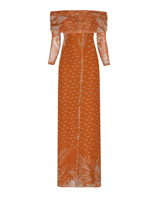 ANDRES OTALORA Orange Trece Off-The-Shoulder Maxi Dress