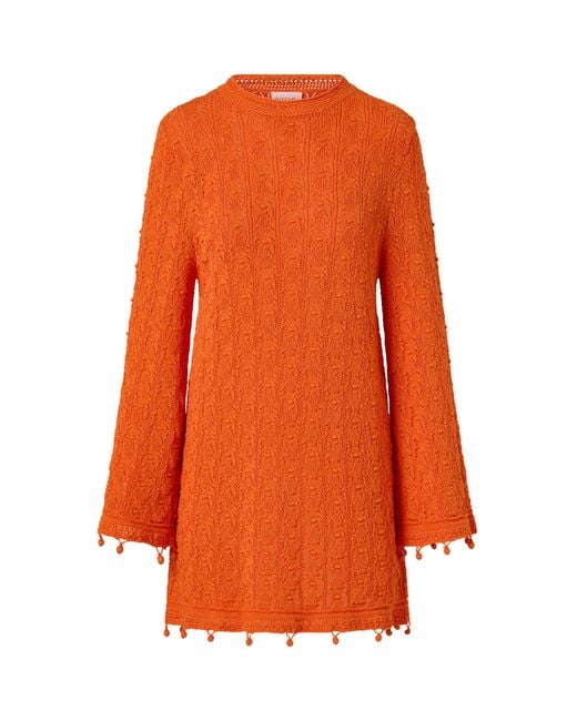 ROAME. Orange Divina Cotton-Blend Mini Dress