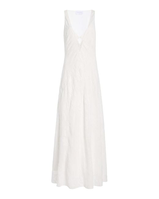 Significant Other White Pola Floral-Lace Maxi Dress