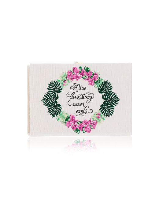 Olympia Le-Tan White A True Love Story Never Ends Clutch