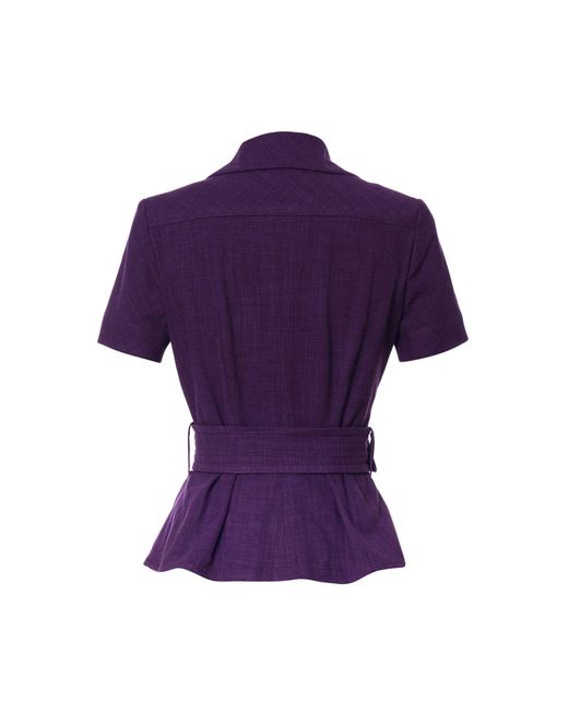 Lena Hoschek Purple Alice Tie-Detailed Cotton-Blend Jacket