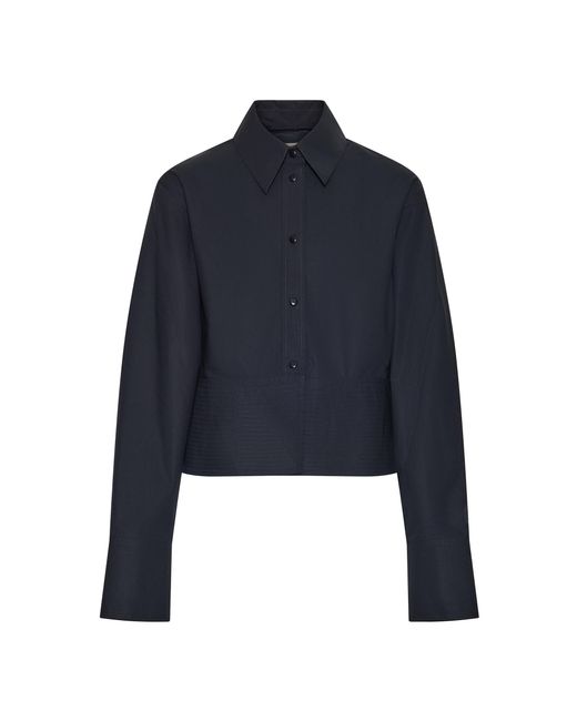 OSSOU Blue Claude Button-Front Cotton Shirt