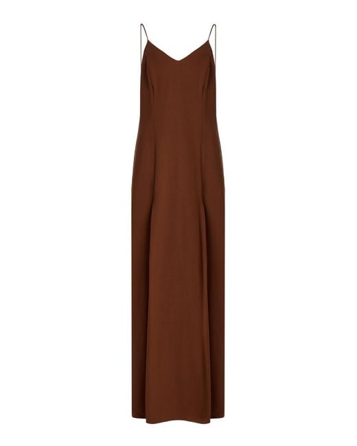 Jenni Kayne Brown Florence Crepe Maxi Slip Dress