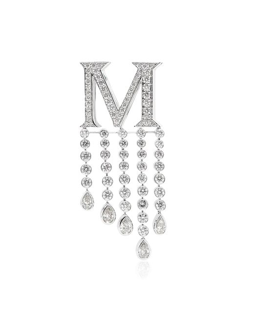 Ashna Mehta White Alphabet 18K Diamond Bag Charm